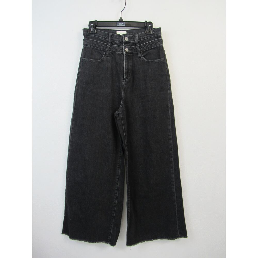 Earth Music & Ecology Medium Double Waisted Layered Black Wide Leg Jeans Pants
